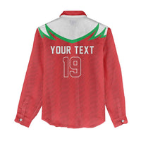 Custom Rugby Wales Women Casual Shirt Y Ddraig Goch Mascot Design