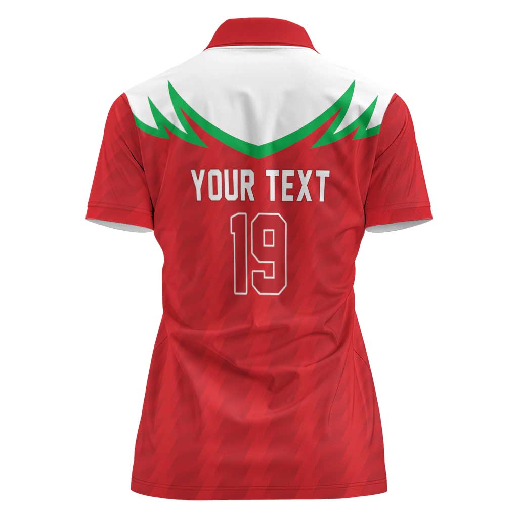 Custom Rugby Wales Women Polo Shirt Y Ddraig Goch Mascot Design