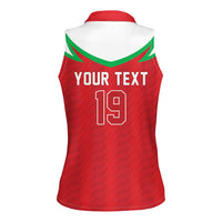 Custom Rugby Wales Women Sleeveless Polo Shirt Y Ddraig Goch Mascot Design