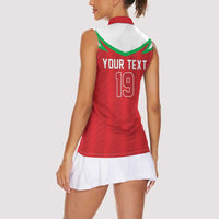 Custom Rugby Wales Women Sleeveless Polo Shirt Y Ddraig Goch Mascot Design