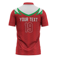 Custom Rugby Wales Zipper Polo Shirt Y Ddraig Goch Mascot Design