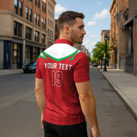 Custom Rugby Wales Zipper Polo Shirt Y Ddraig Goch Mascot Design