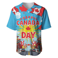 Happy Canada Day Baseball Jersey True North Strong Free Maple Leaf