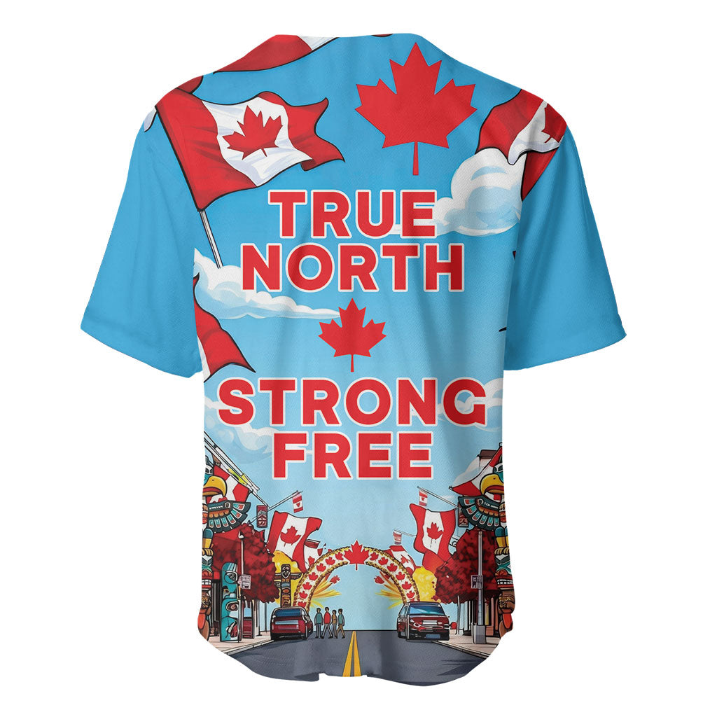 Happy Canada Day Baseball Jersey True North Strong Free Maple Leaf
