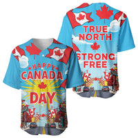 Happy Canada Day Baseball Jersey True North Strong Free Maple Leaf