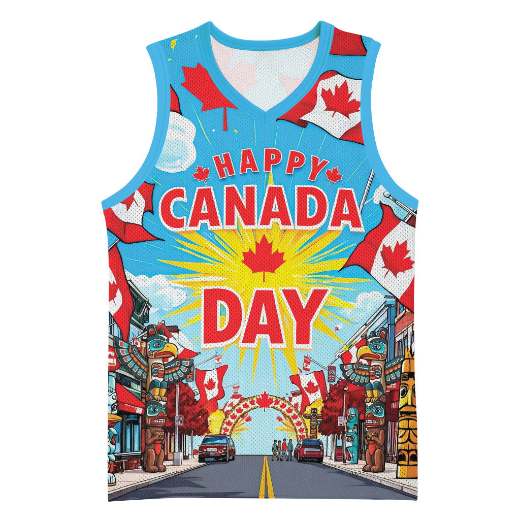 Happy Canada Day Basketball Jersey True North Strong Free Maple Leaf