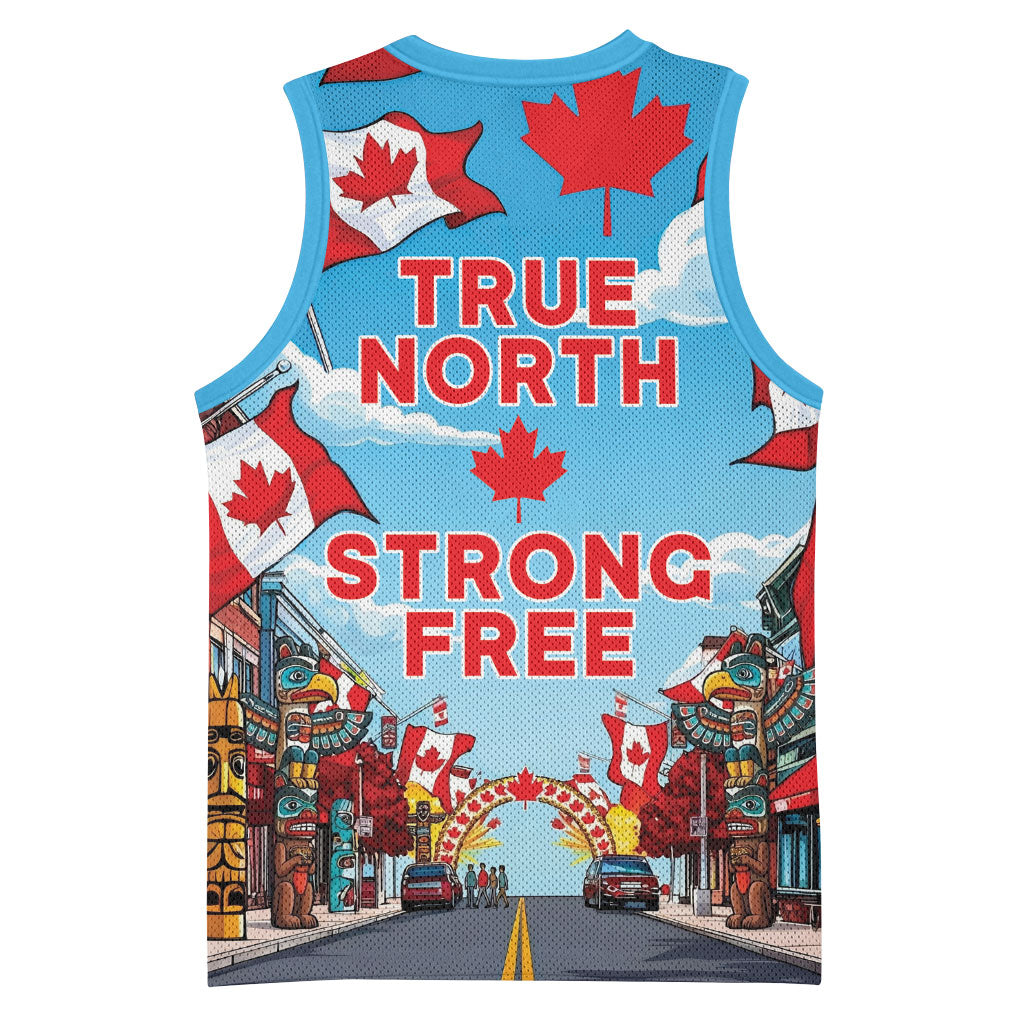 Happy Canada Day Basketball Jersey True North Strong Free Maple Leaf