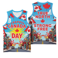 Happy Canada Day Basketball Jersey True North Strong Free Maple Leaf