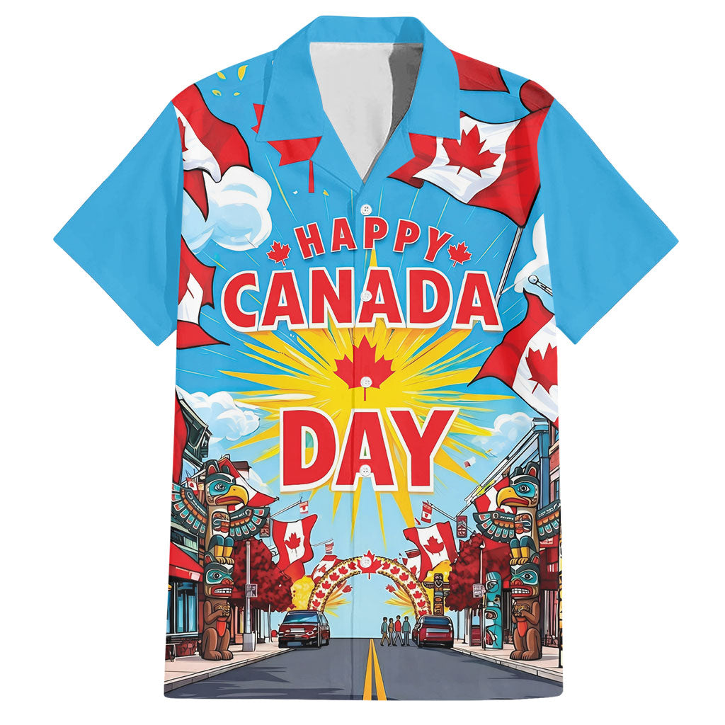 Happy Canada Day Hawaiian Shirt True North Strong Free Maple Leaf