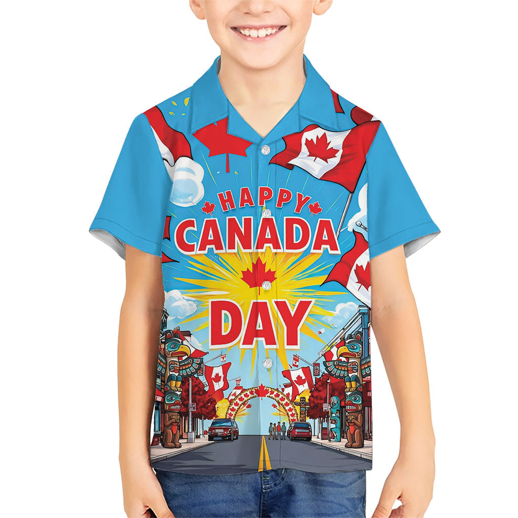 Happy Canada Day Hawaiian Shirt True North Strong Free Maple Leaf