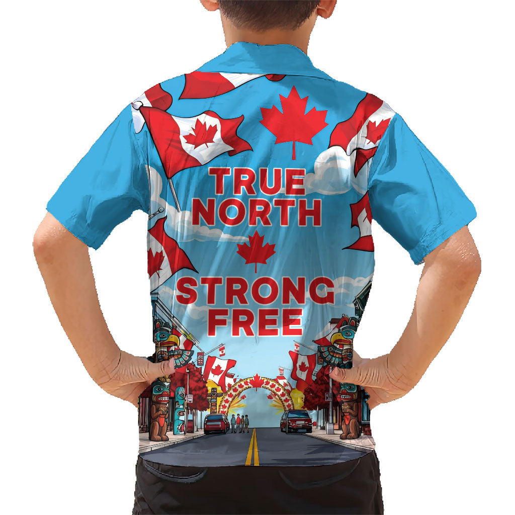 Happy Canada Day Hawaiian Shirt True North Strong Free Maple Leaf
