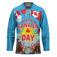 Happy Canada Day Hockey Jersey True North Strong Free Maple Leaf