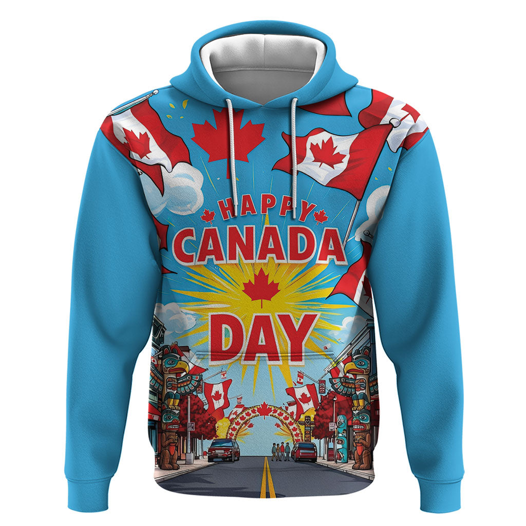 Happy Canada Day Hoodie True North Strong Free Maple Leaf