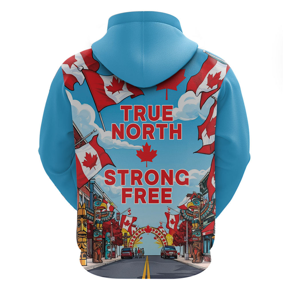 Happy Canada Day Hoodie True North Strong Free Maple Leaf