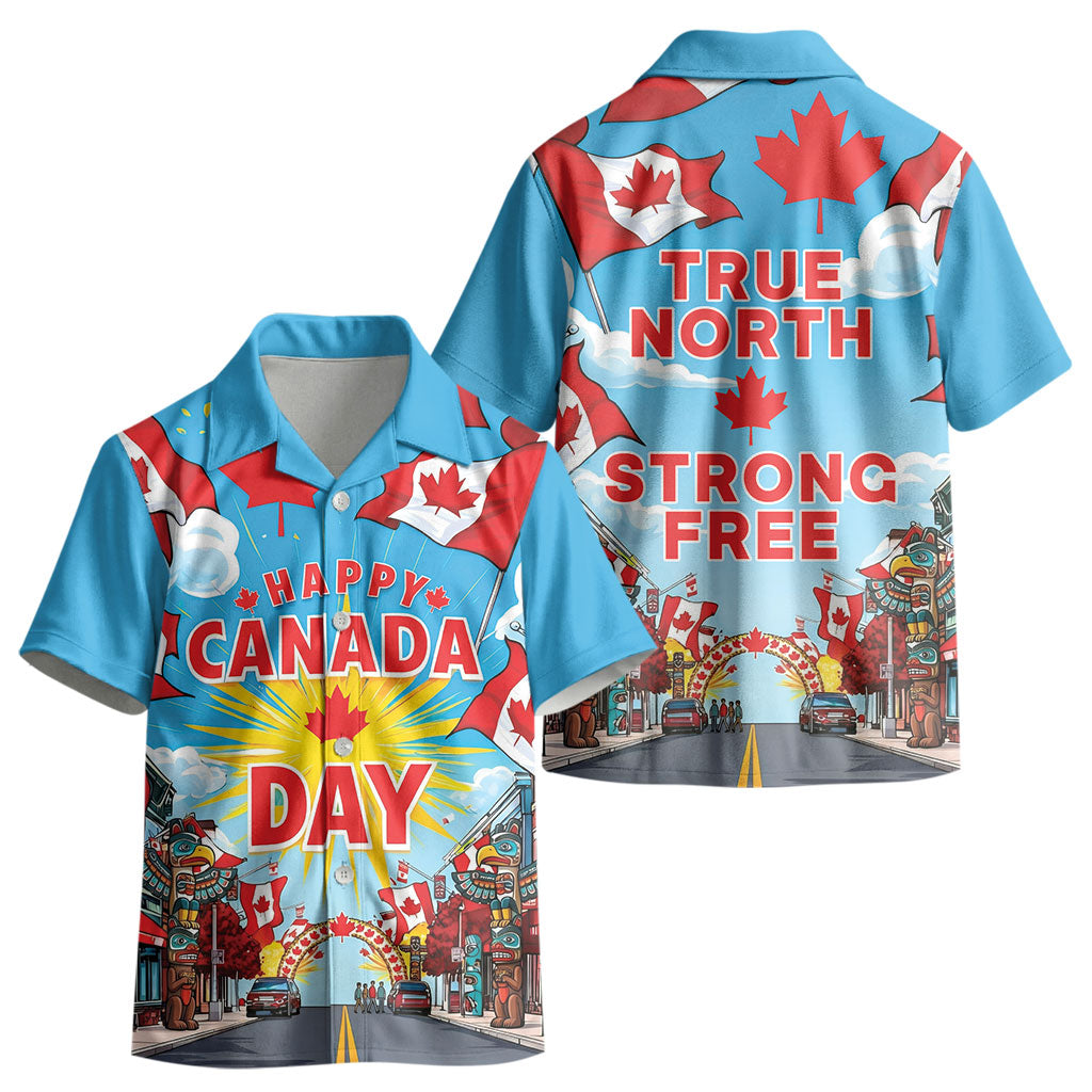 Happy Canada Day Kid Hawaiian Shirt True North Strong Free Maple Leaf LT19