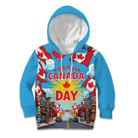 Happy Canada Day Kid Hoodie True North Strong Free Maple Leaf