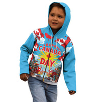 Happy Canada Day Kid Hoodie True North Strong Free Maple Leaf