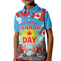 Happy Canada Day Kid Polo Shirt True North Strong Free Maple Leaf