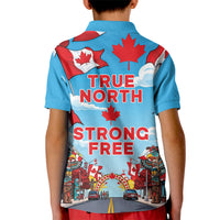 Happy Canada Day Kid Polo Shirt True North Strong Free Maple Leaf