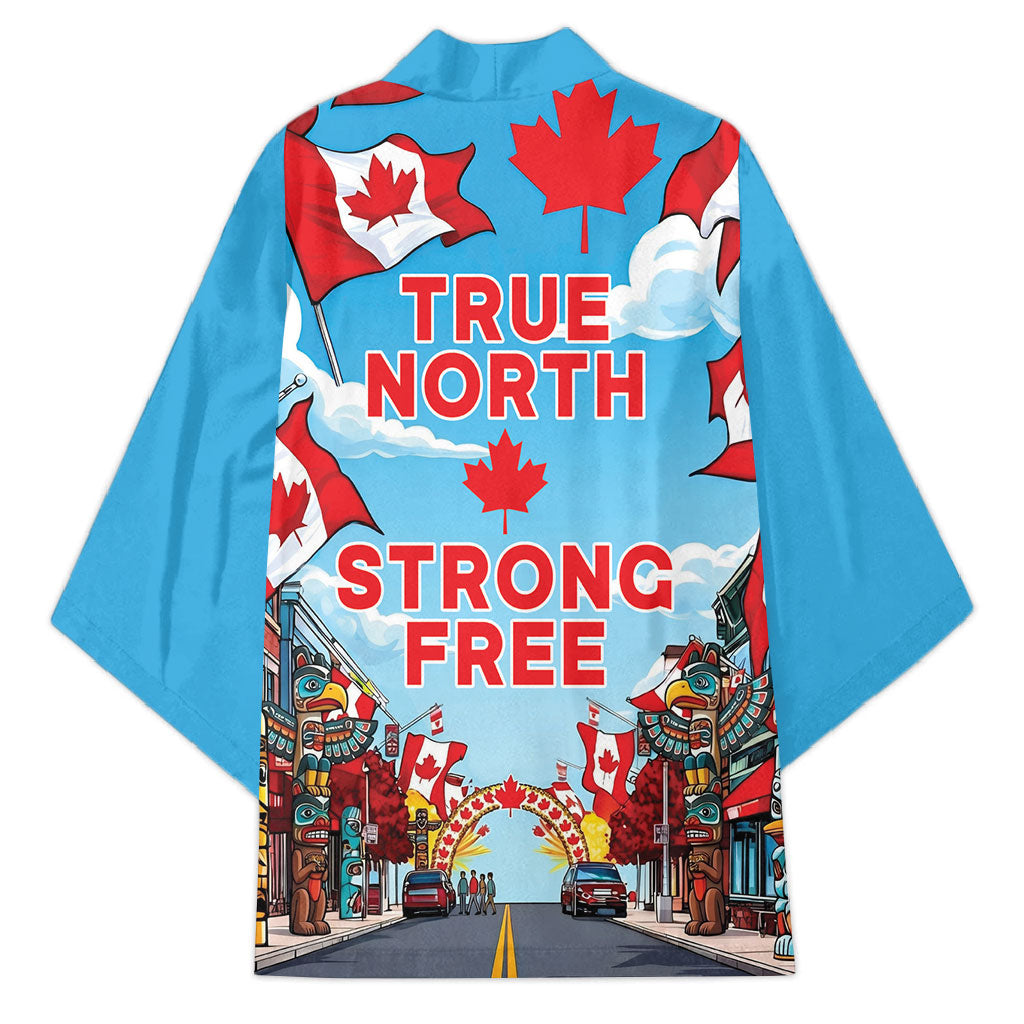 Happy Canada Day Kimono True North Strong Free Maple Leaf