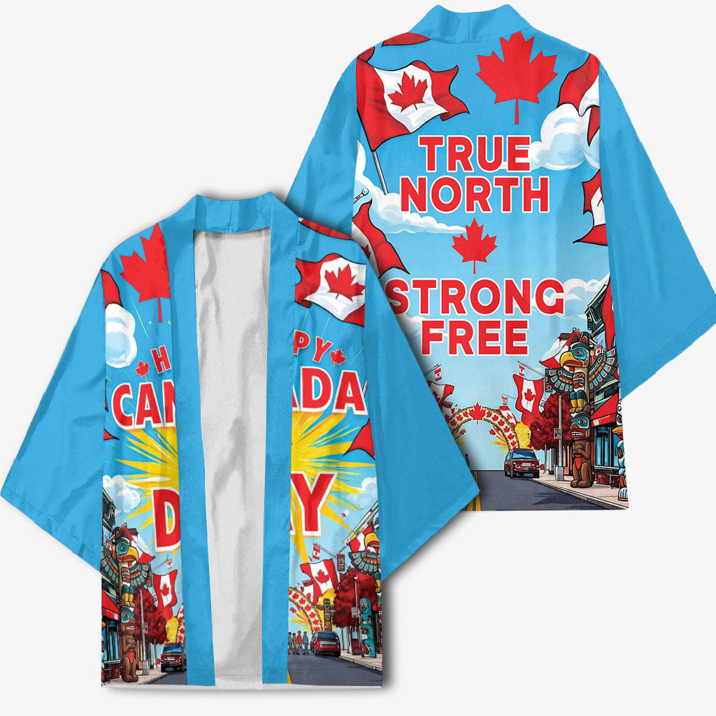 Happy Canada Day Kimono True North Strong Free Maple Leaf