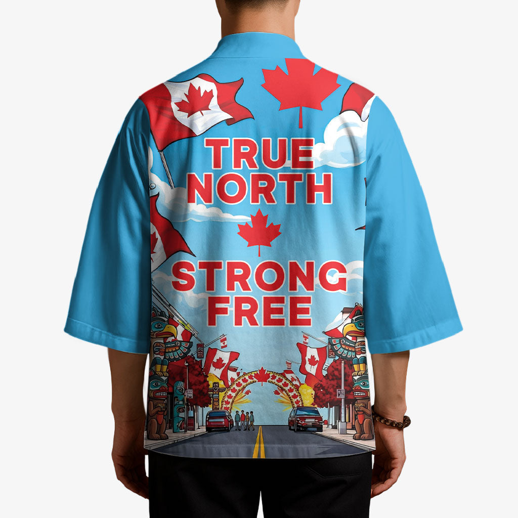 Happy Canada Day Kimono True North Strong Free Maple Leaf