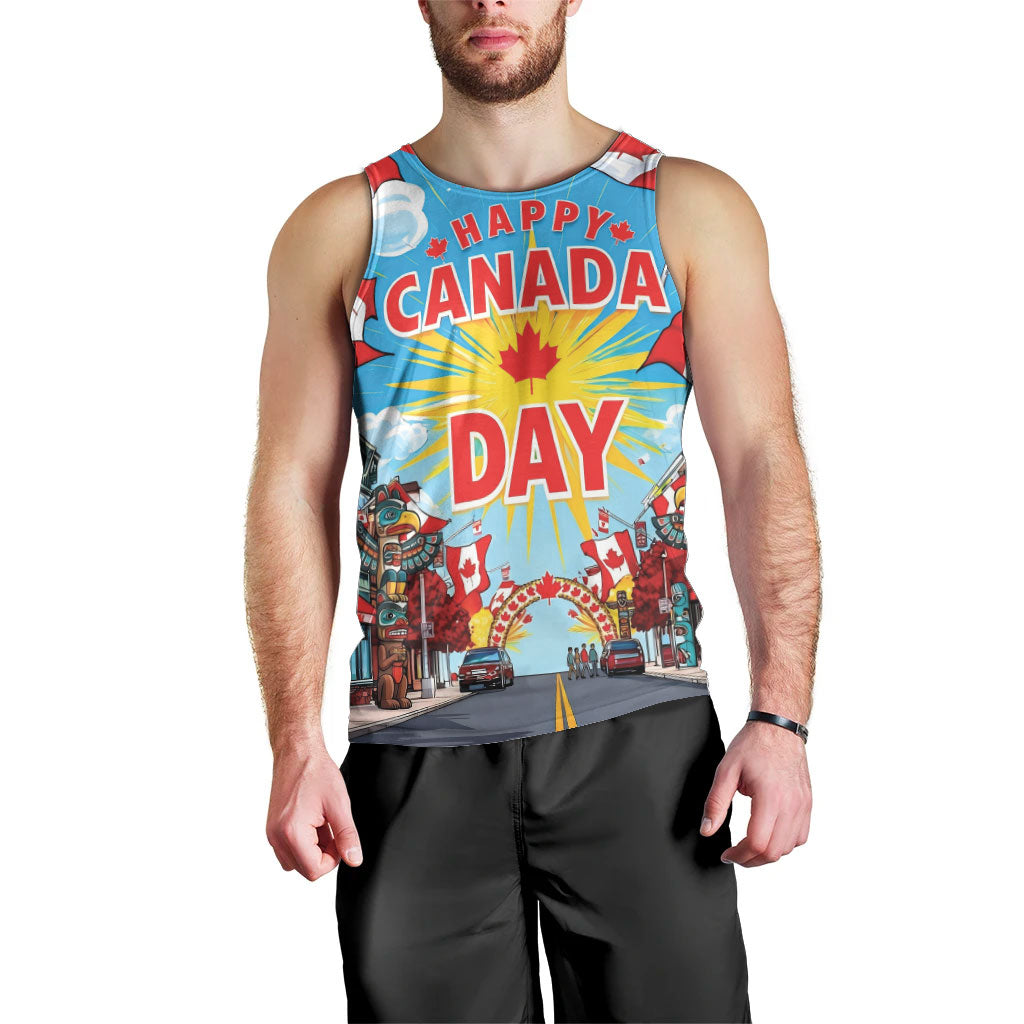 Happy Canada Day Men Tank Top True North Strong Free Maple Leaf