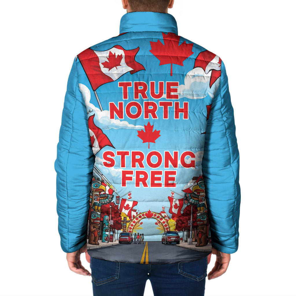 Happy Canada Day Padded Jacket True North Strong Free Maple Leaf