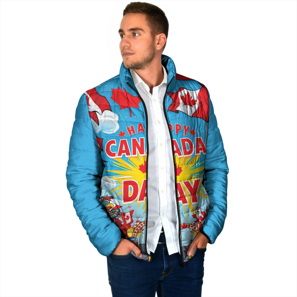 Happy Canada Day Padded Jacket True North Strong Free Maple Leaf