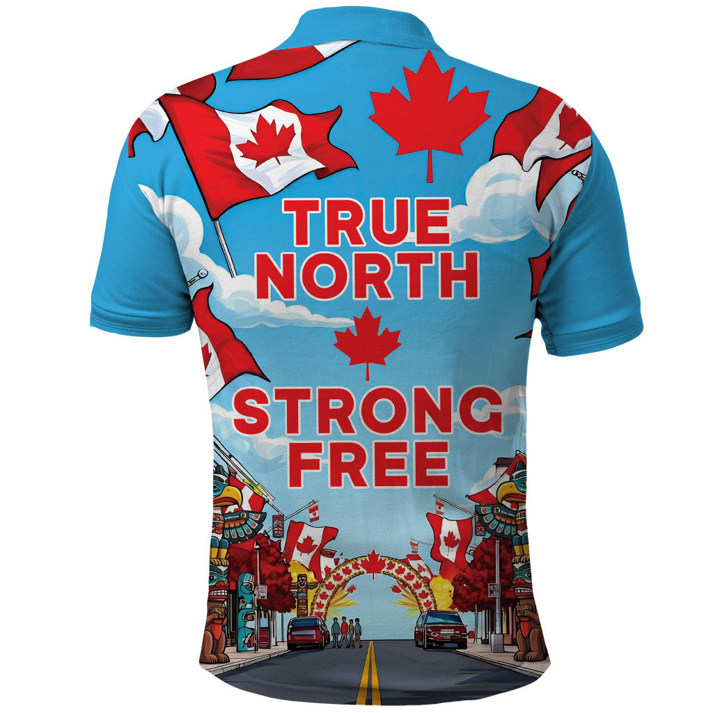 Happy Canada Day Polo Shirt True North Strong Free Maple Leaf