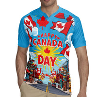 Happy Canada Day Rugby Jersey True North Strong Free Maple Leaf