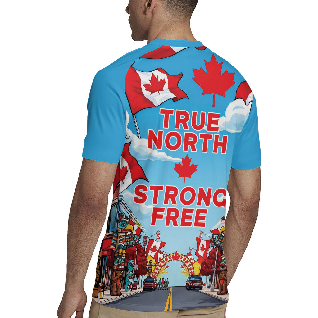 Happy Canada Day Rugby Jersey True North Strong Free Maple Leaf