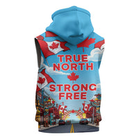 Happy Canada Day Sleeveless Hoodie True North Strong Free Maple Leaf
