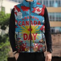 Happy Canada Day Sleeveless Puffer Jacket True North Strong Free Maple Leaf