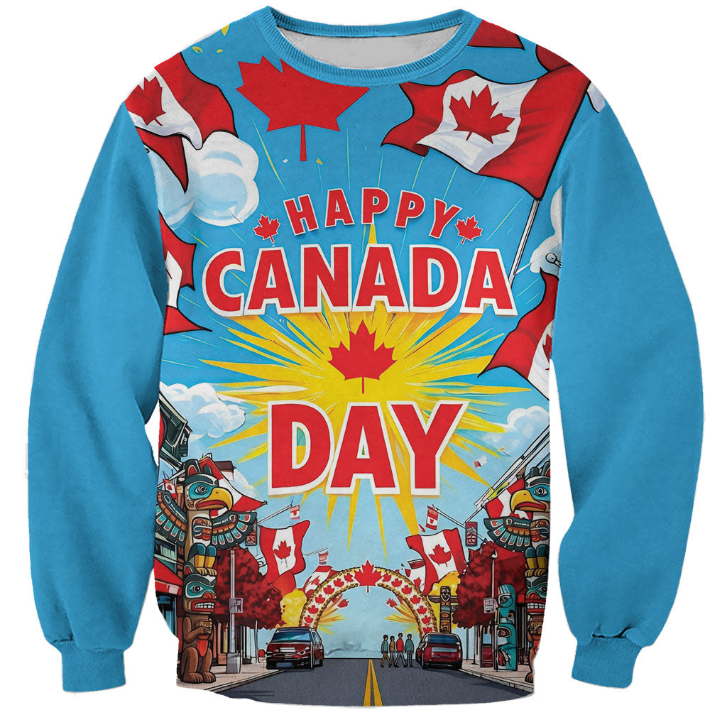 Happy Canada Day Sweatshirt True North Strong Free Maple Leaf
