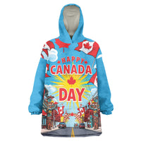 Happy Canada Day Wearable Blanket Hoodie True North Strong Free Maple Leaf