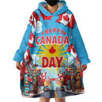 Happy Canada Day Wearable Blanket Hoodie True North Strong Free Maple Leaf