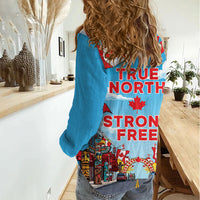 Happy Canada Day Women Casual Shirt True North Strong Free Maple Leaf