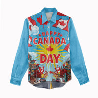 Happy Canada Day Women Casual Shirt True North Strong Free Maple Leaf