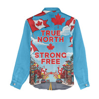 Happy Canada Day Women Casual Shirt True North Strong Free Maple Leaf