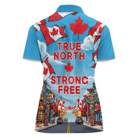 Happy Canada Day Women Polo Shirt True North Strong Free Maple Leaf