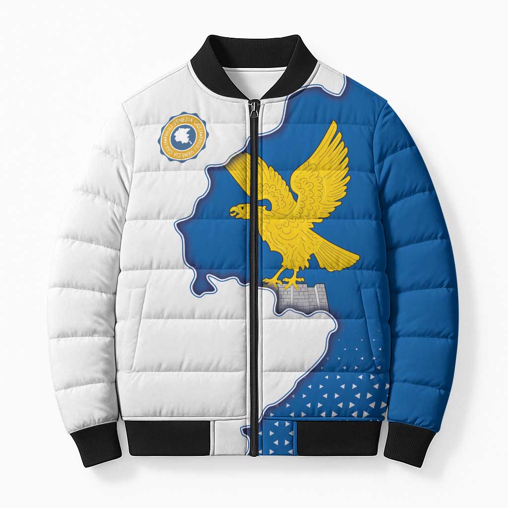 Italy Friuli-Venezia Giulia Bomber Puffer Jacket Flag Vintage Style - Wonder Print Shop