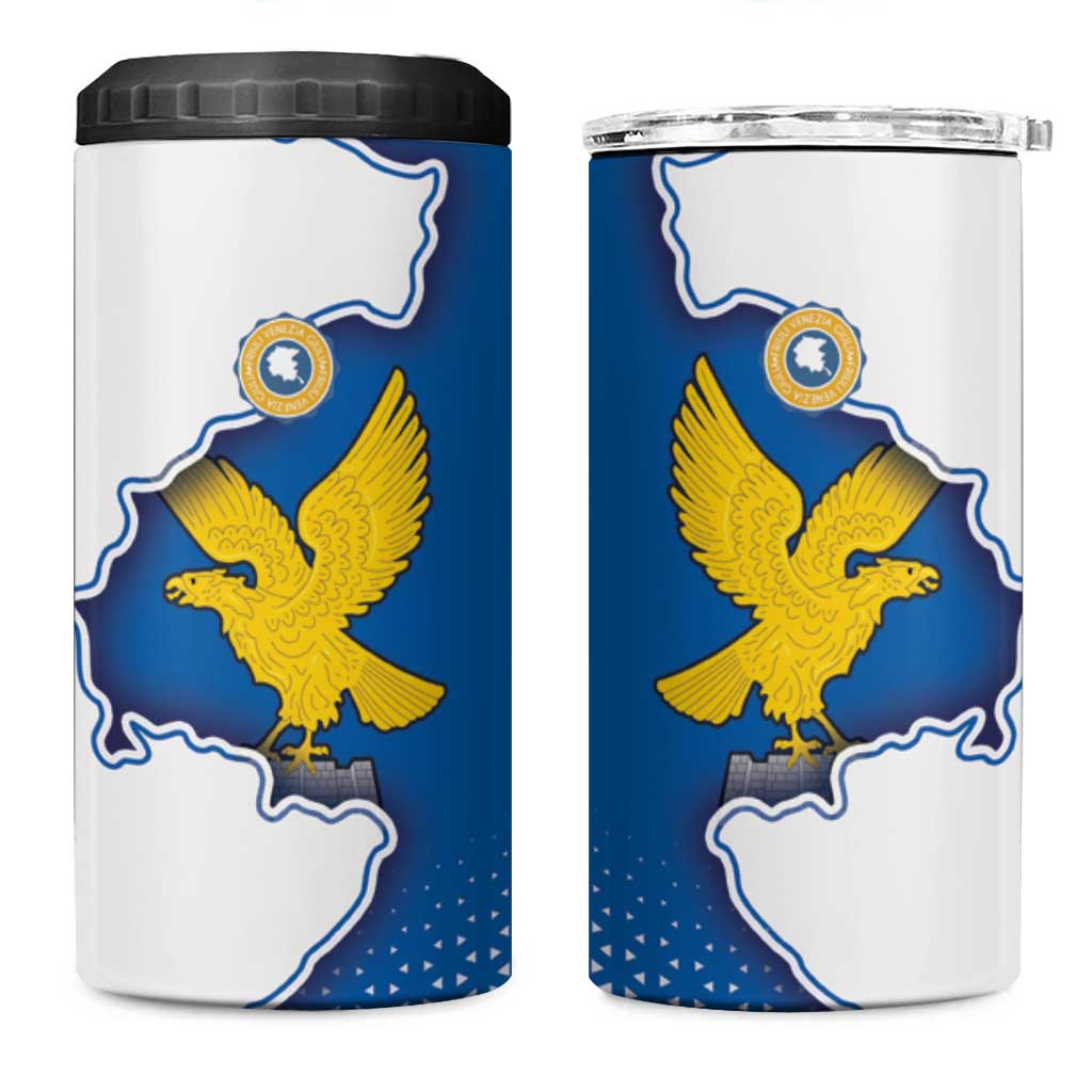 Italy Friuli-Venezia Giulia 4 in 1 Can Cooler Tumbler Flag Vintage Style - Wonder Print Shop