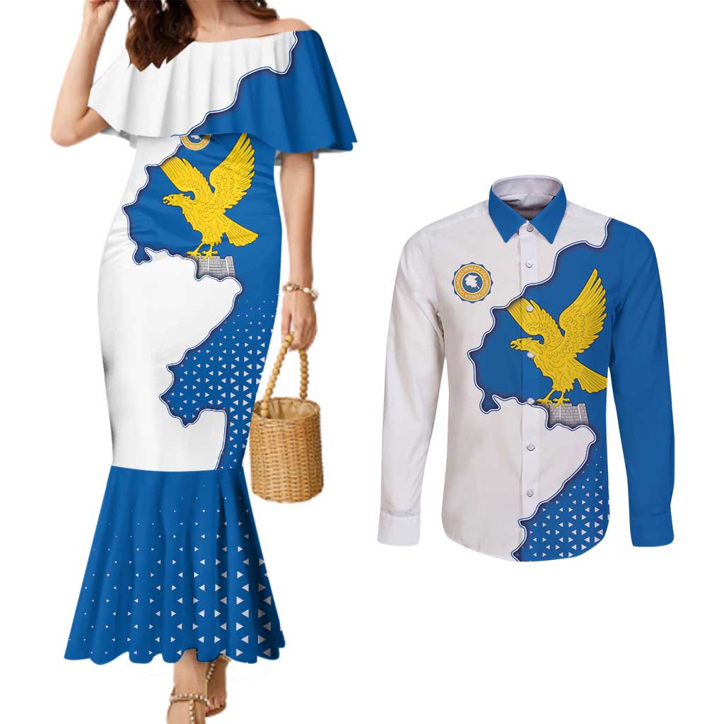 Italy Friuli-Venezia Giulia Couples Matching Mermaid Dress and Long Sleeve Button Shirt Flag Vintage Style LT19