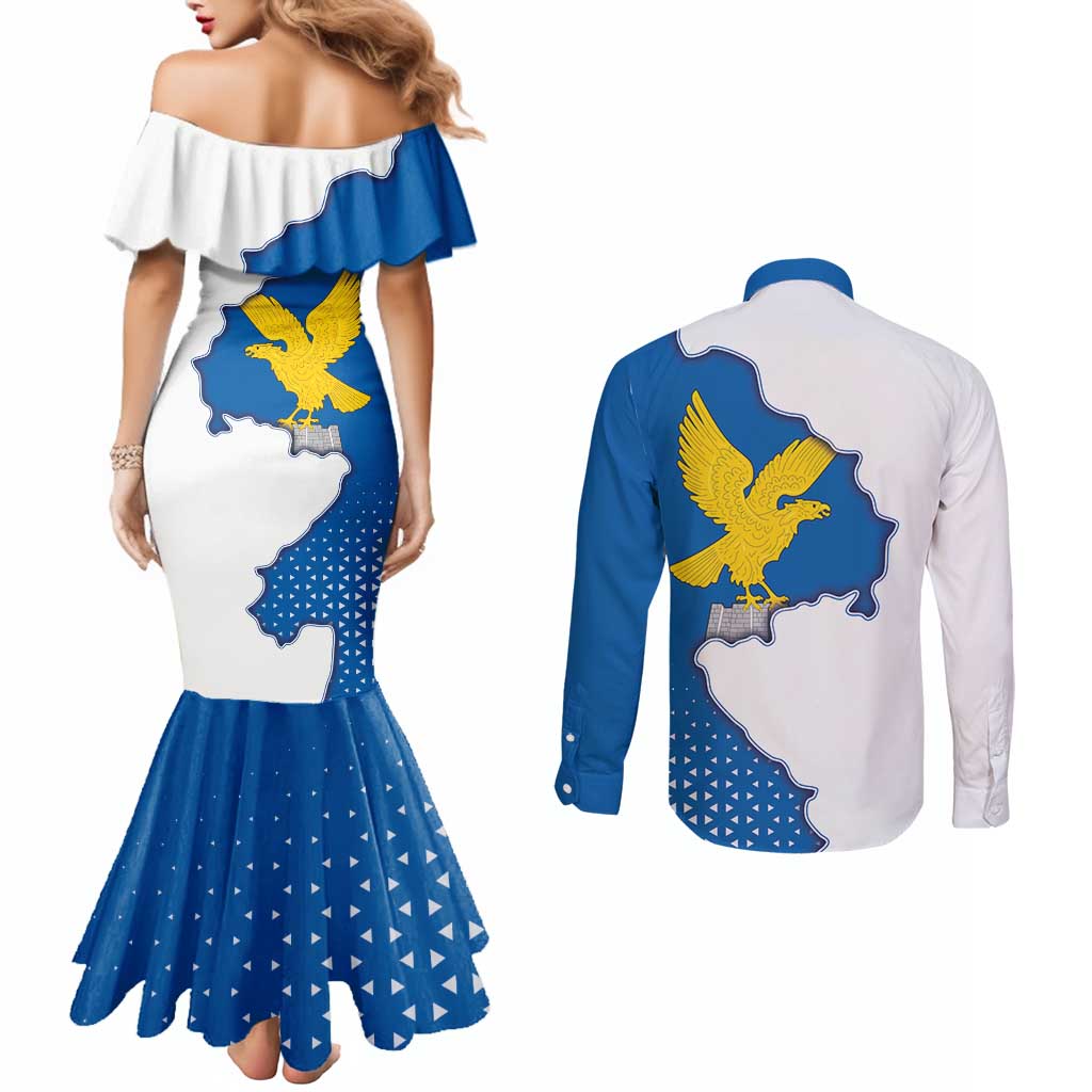 Italy Friuli-Venezia Giulia Couples Matching Mermaid Dress and Long Sleeve Button Shirt Flag Vintage Style LT19