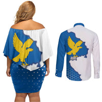 Italy Friuli-Venezia Giulia Couples Matching Off Shoulder Short Dress and Long Sleeve Button Shirt Flag Vintage Style LT19