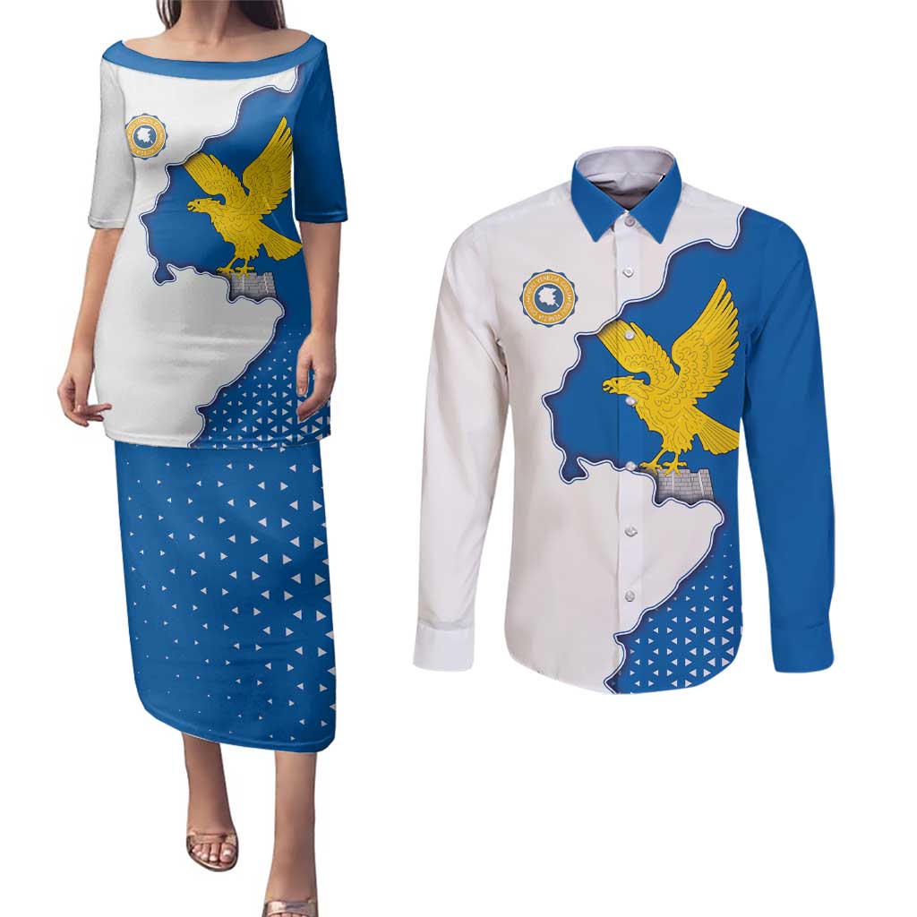 Italy Friuli-Venezia Giulia Couples Matching Puletasi and Long Sleeve Button Shirt Flag Vintage Style LT19