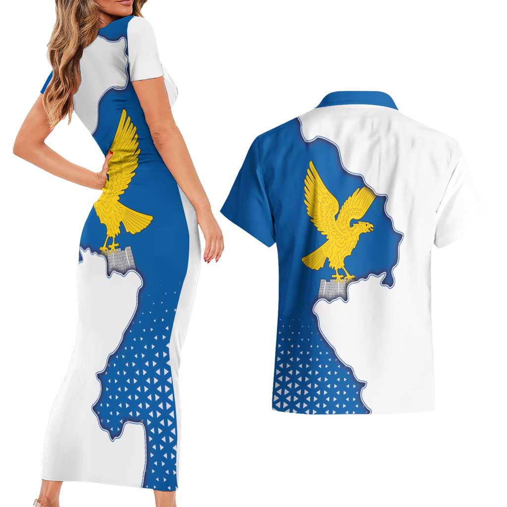 Italy Friuli-Venezia Giulia Couples Matching Short Sleeve Bodycon Dress and Hawaiian Shirt Flag Vintage Style LT19