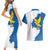 Italy Friuli-Venezia Giulia Couples Matching Short Sleeve Bodycon Dress and Hawaiian Shirt Flag Vintage Style - Wonder Print Shop