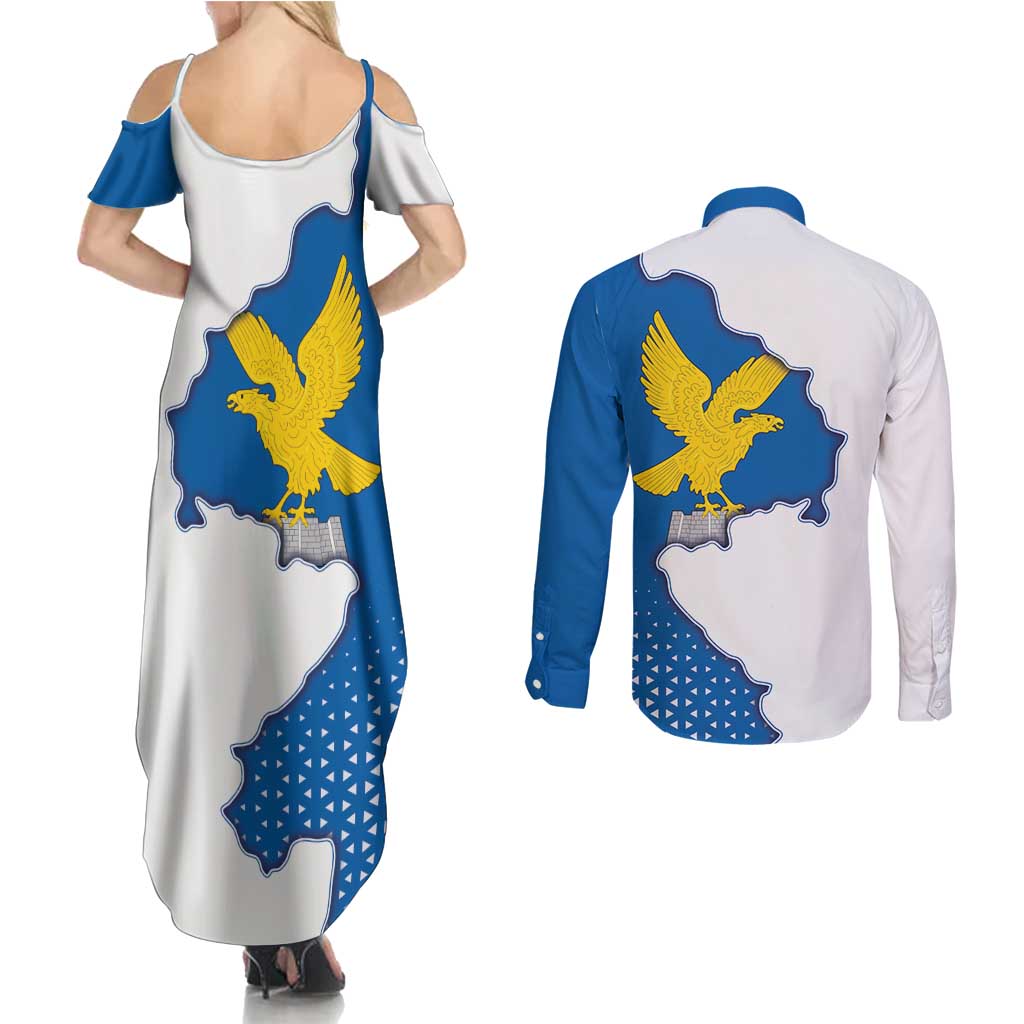 Italy Friuli-Venezia Giulia Couples Matching Summer Maxi Dress and Long Sleeve Button Shirt Flag Vintage Style LT19